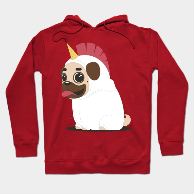 Pug Unicorn Hoodie by Mako Design 